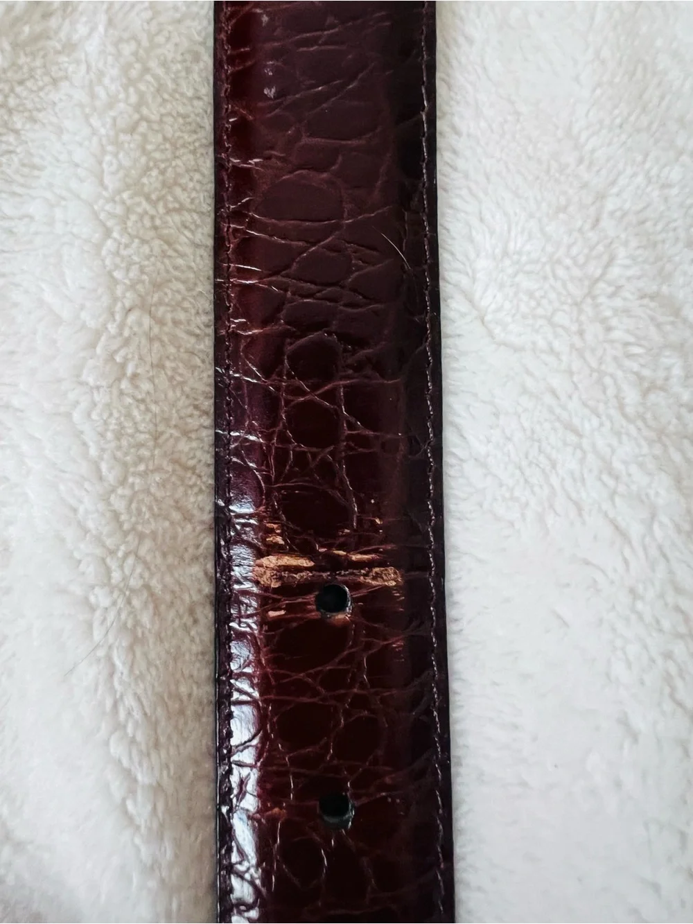 Men’s Belt Lot 2 Size 44 Genuine Leather Croc Embossed Black Brown Silver